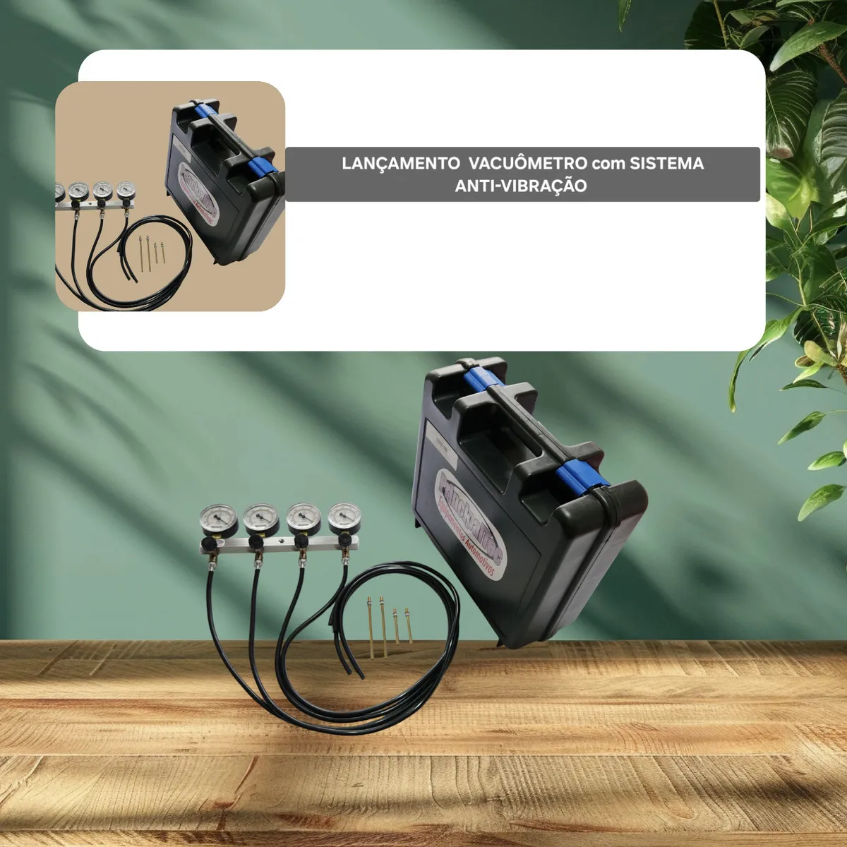 Manômetro Vacuômetro 4 Relógios Com Sistema Anti Vibração Para Motos